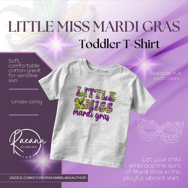 Camiseta Infantil Pequena Senhorita Mardi Gras Toddler/Baby T-Shirt (Criador carregado)
