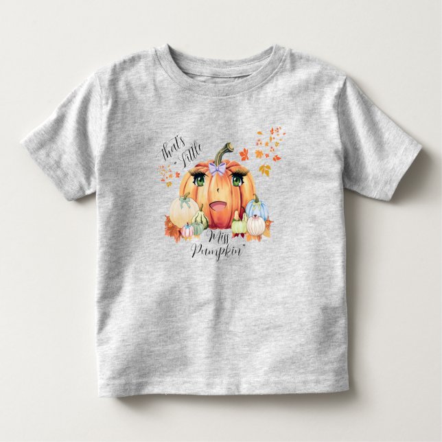 Camiseta Infantil Pequena Senhorita Pumpkin Engraçado Quitação Caric (Frente)