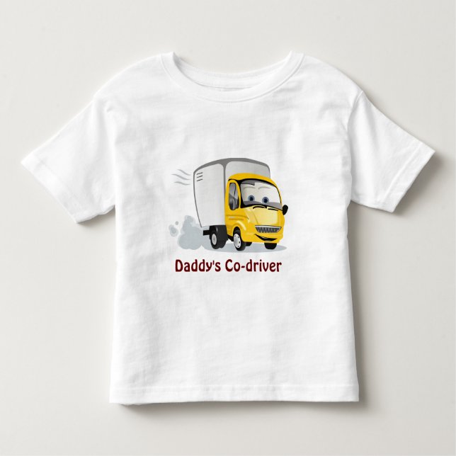 Camiseta Infantil Pequeno Caminhão de Cartoon Amarelo para Crianças! (Frente)