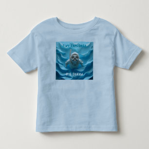 Camiseta Infantil Pequeno explorador grande oceano escafandrista