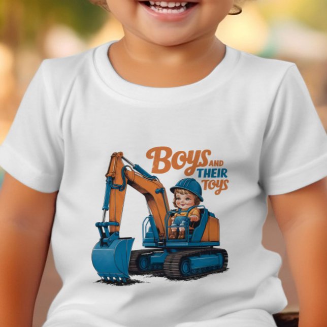 Camiseta Infantil Pequeno Explorador Serguiando Besta Azul de Constr (Criador carregado)