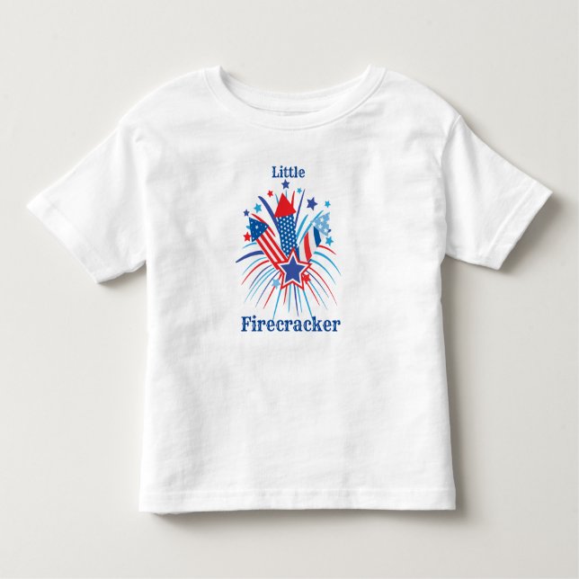 Camiseta Infantil Pequeno Firecracker 4 de julho (Frente)