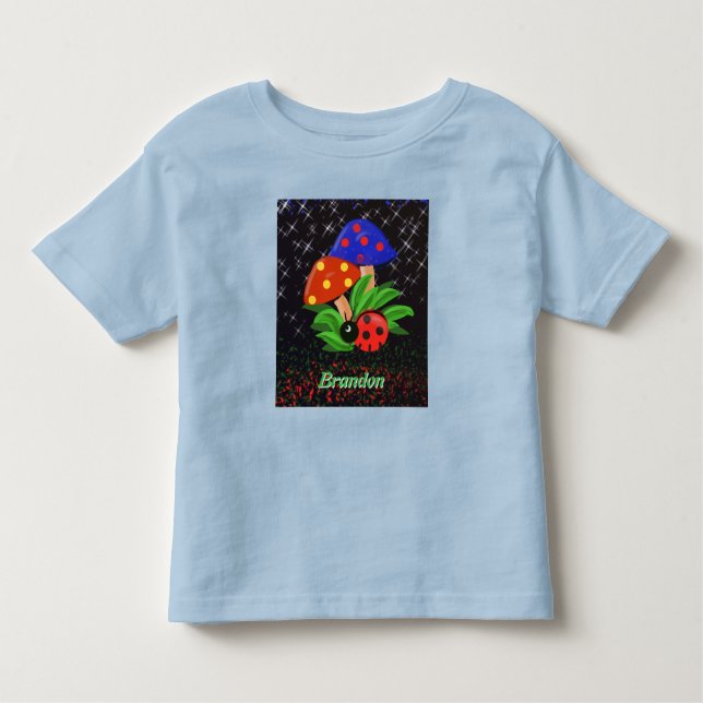 Camiseta Infantil Pequeno Ladybug, T-shirt personalizada do Toddler (Frente)