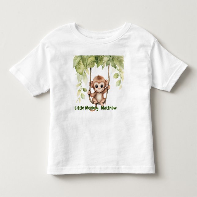 Camiseta Infantil Pequeno Macaco Toddler T Shirt (Frente)