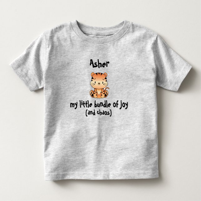 Camiseta Infantil Pequeno pacote de alegria Tiger Toddler T-Shirt jo (Frente)