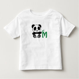 Camiseta Infantil Pequeno Panda Bonito com Monograma Bamboo Stick