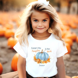 Camiseta Infantil Pequeno Pumpkin Fall Name Toddler T-shirt