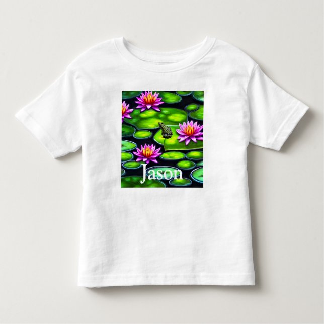 Camiseta Infantil Pequeno Sapo no Lily Pad (Frente)