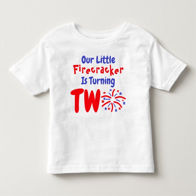 Camiseta Infantil Pequeno segundo aniversário do Firecracker Toddler (Frente)