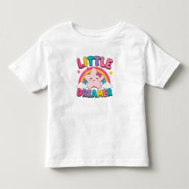 Camiseta Infantil 🌈 Pequeno Sonhador Nuvens Arco-Íris Para Crianças