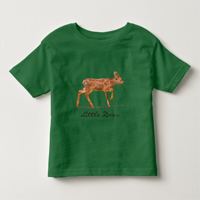 Camiseta Infantil Pequeno Veado Bonito Caminhando Fawn Selvagem Bebê (Frente)