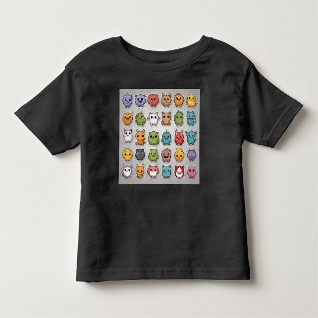 Camiseta Infantil Pequenos monstros bonitos (Frente)
