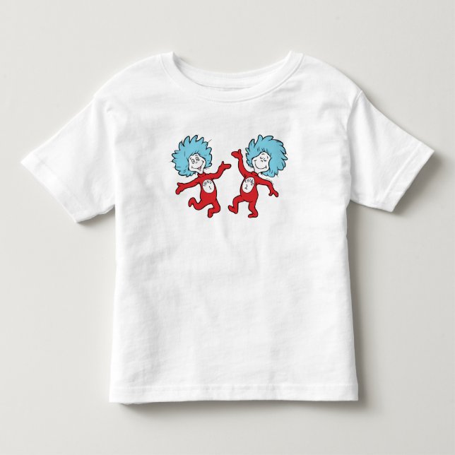 Camiseta Infantil Personagem Coisa 1 e Coisa 2 do Dr. Seuss (Frente)