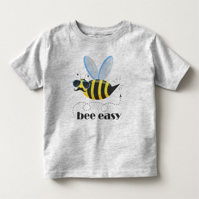 Camiseta Infantil Personagem de abelha com óculos de sol bigode Abel (Frente)