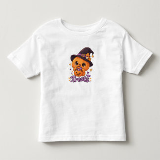 Camiseta Infantil Personagem de Abóbora Fofa 🎃🧡