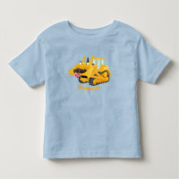 Personagem de desenho animado de bulldozer amarelo
