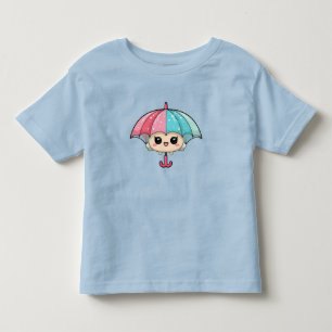 Camiseta Infantil Personagem de Guarda-chuva de Desenho Adorável