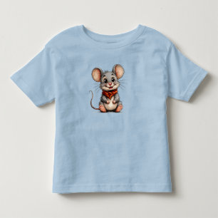 Camiseta Infantil Personagem de Rato de Desenho Animado Adorável
