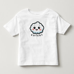 Camiseta Infantil Personagem Nuvem de Desenho Adorável com Sorriso F