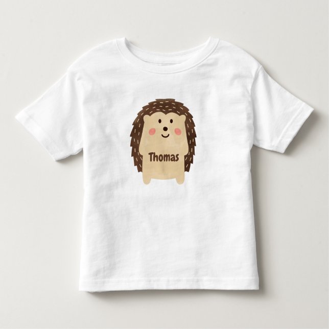 Camiseta Infantil Personalização de Hedgehog com Cores Aquáticas Sim (Frente)