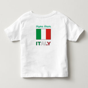 Camiseta Infantil Personalização Verde Bandeira Italiana Itália 