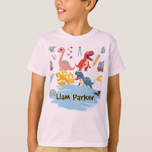 Camiseta Infantil Personalizada de Dinossauro em A