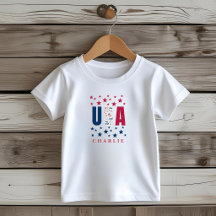 Camiseta Infantil Personalizada Patriótica Moderna