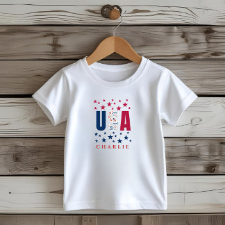 Camiseta Infantil Personalizada Patriótica Moderna