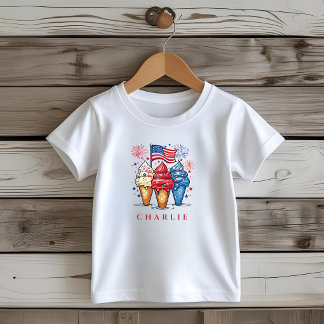 Camiseta Infantil Personalizada Patriótica Moderna