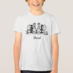 Camiseta infantil personalizada temática de xadrez