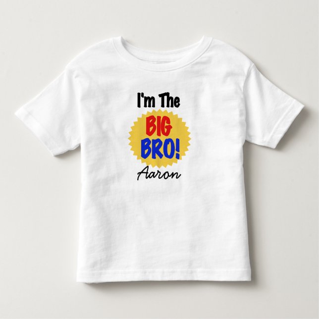 Camiseta Infantil Personalizado Adicione um Nome Sou o Grande Irmão (Frente)