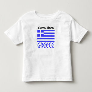 Camiseta Infantil Personalizado com a Grécia e a Bandeira Grega