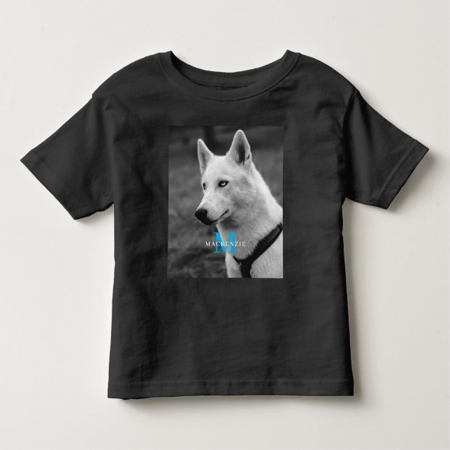 Camiseta Infantil Personalizado Monograma Elegante de Cachorro Perso (Frente)