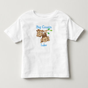 Camiseta Infantil Personalizar Adicione um Nome Macacos Grande Primo