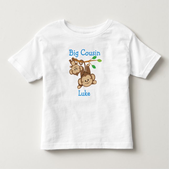 Camiseta Infantil Personalizar Adicione um Nome Macacos Grande Primo (Frente)