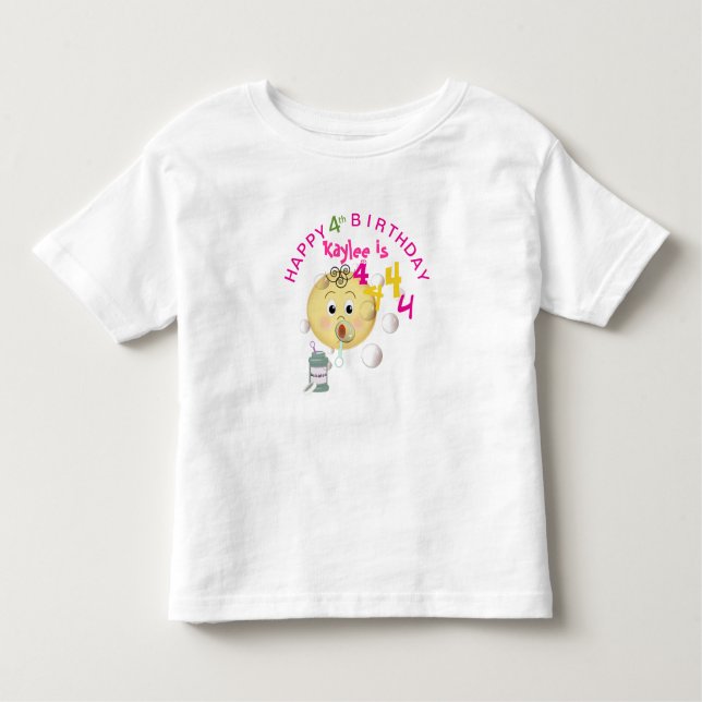 Camiseta Infantil PERSONALIZAR Bocas Bonitas Feliz Aniversário para  (Frente)