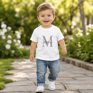 Camiseta Infantil Personalizar Inicial de Monograma Nome