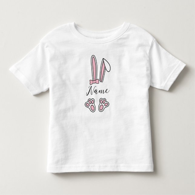 Camiseta Infantil Personalizar Nome Personalizado Bunny Monographic  (Frente)