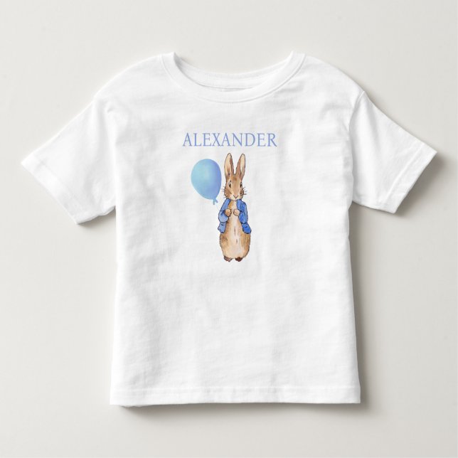 Camiseta Infantil Personalizar o Nome da Criança Peter o Rabbit (Frente)