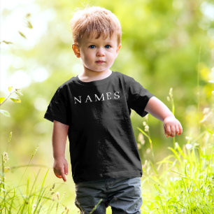 Camiseta Infantil Personalizar preto simples adicione seu nome legan