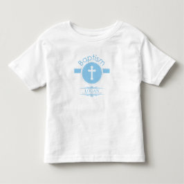 Camiseta Infantil Personalizável, Menino Azul Filho de Deus Batismo