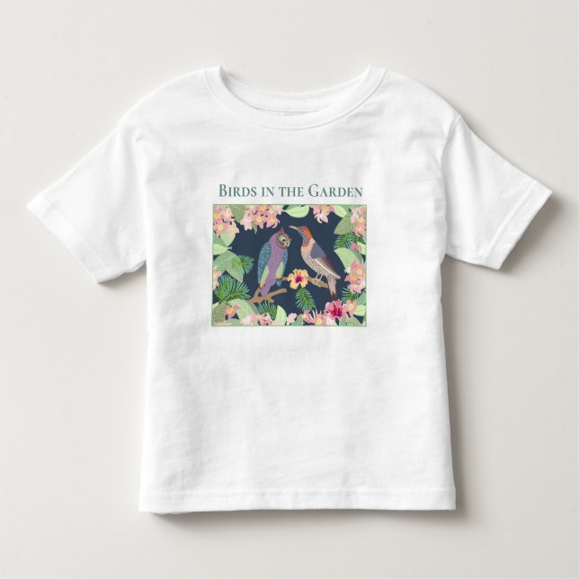Camiseta Infantil Personalize as aves tropicais no jardim (Frente)
