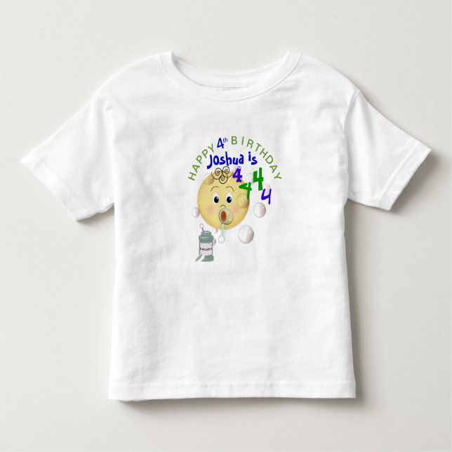 Camiseta Infantil PERSONALIZE Blindas Bolas Feliz Aniversário para M (Frente)