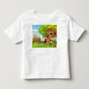 Camiseta Infantil Personalize Cachorro de Brinquedo no Quintal Desen