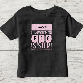 Camiseta Infantil Personalize nome irmã mais velha rosa
