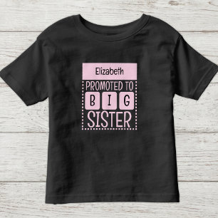 Camiseta Infantil Personalize nome irmã mais velha rosa