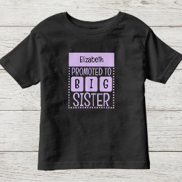 Camiseta Infantil Personalize nome irmã mais velha roxo