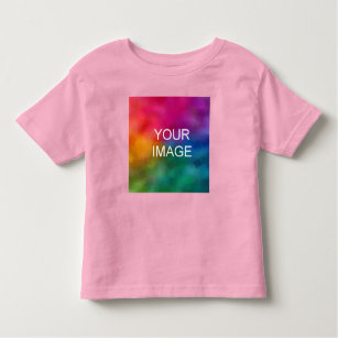 Camiseta Infantil Personalize o Modelo de tendência de cor rosa eleg
