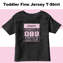 Camiseta Infantil Personalize o nome irmã mais velha rosa