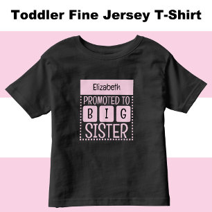 Camiseta Infantil Personalize o nome irmã mais velha rosa